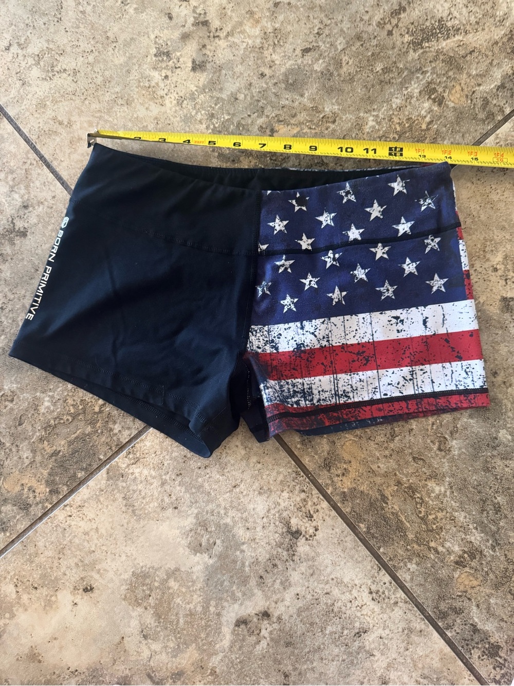 Born Primitive women’s American Flag Double Take Booty Shorts S/M Navy/Red/White